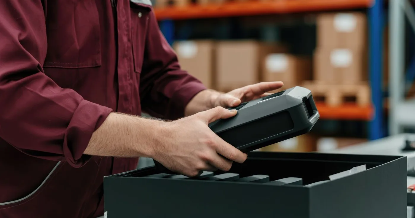 Handheld scanner being prepared for a counting session