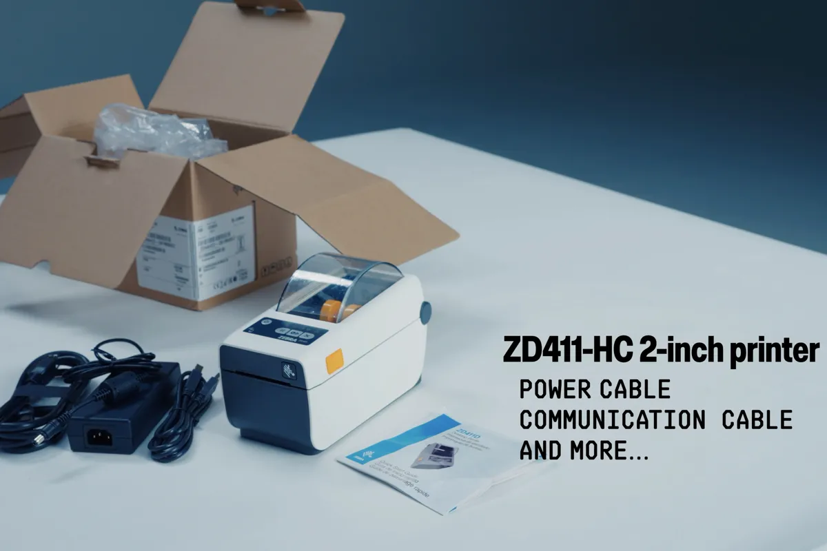 Zebra ZD411-HC 2-inch Wide Direct Thermal Label Printer Bundle